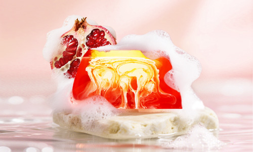 卡莎灡暮光鲜活红石榴手工精油皂